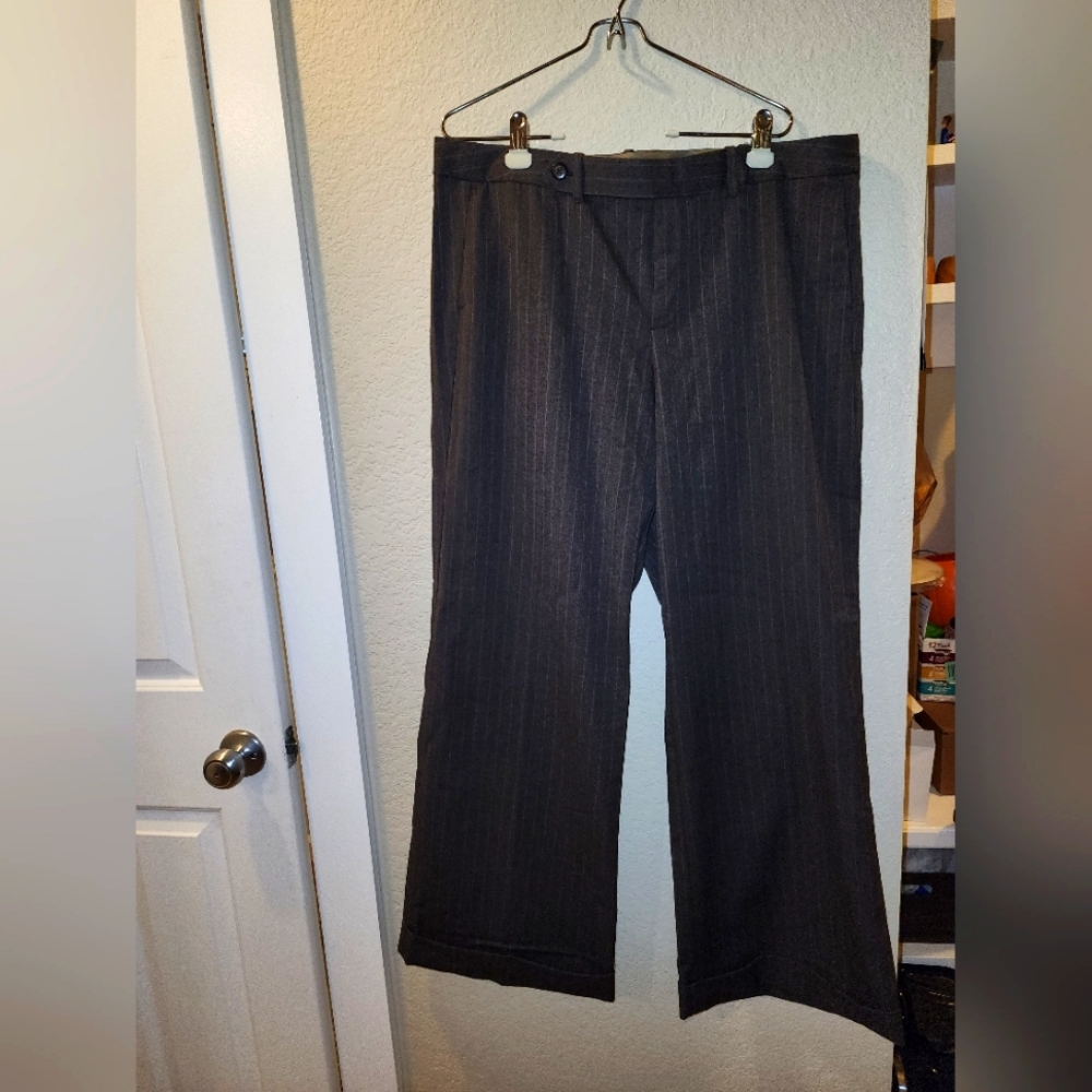 GAP Charcoal Pinstripe Wide-Leg Trousers
